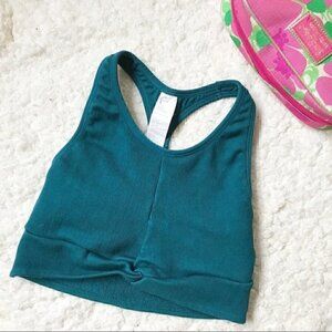 Fabletics: Teal Kinsley Front Knot Seamless Bra